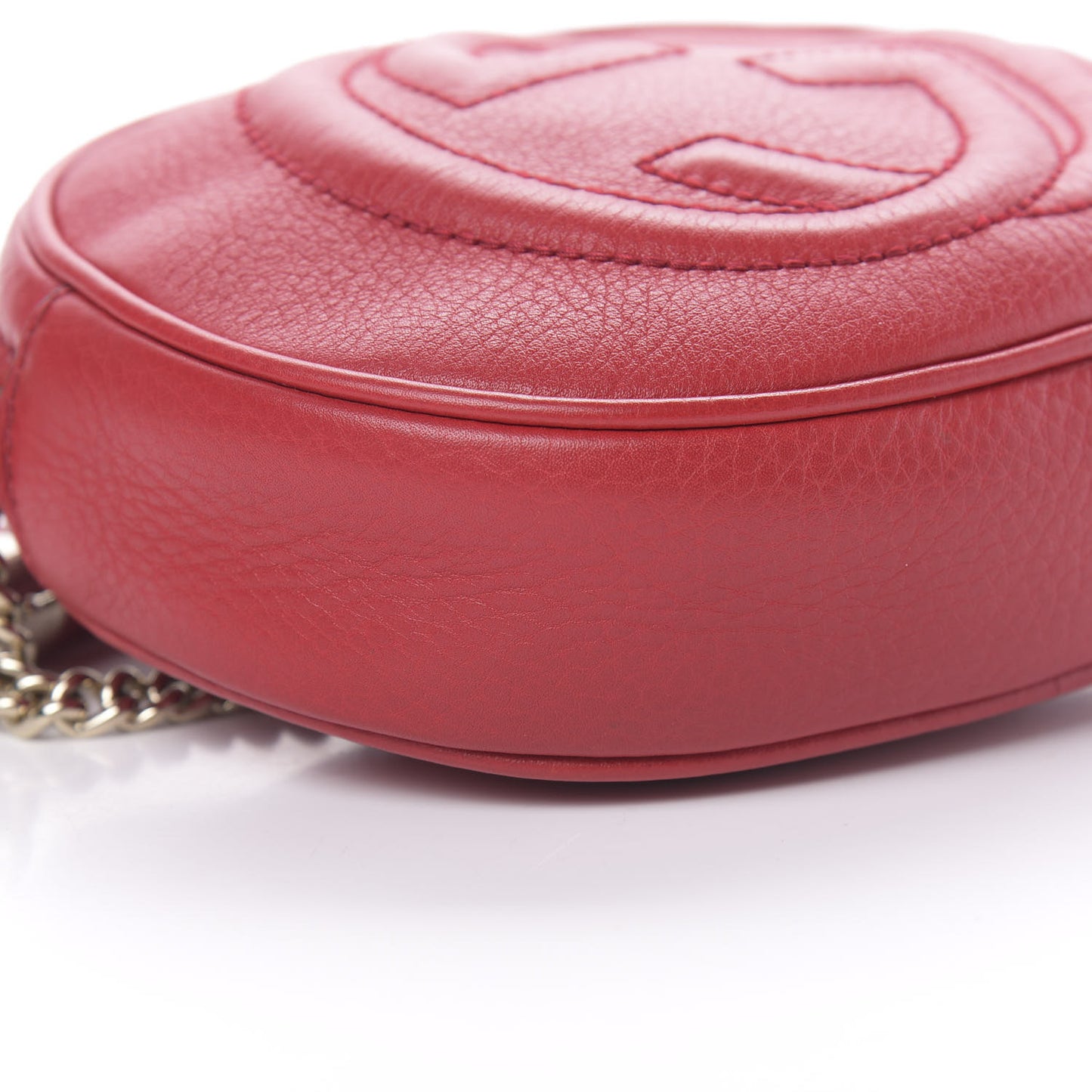 Pebbled Calfskin Mini Soho Chain Bag Tabasco Red
