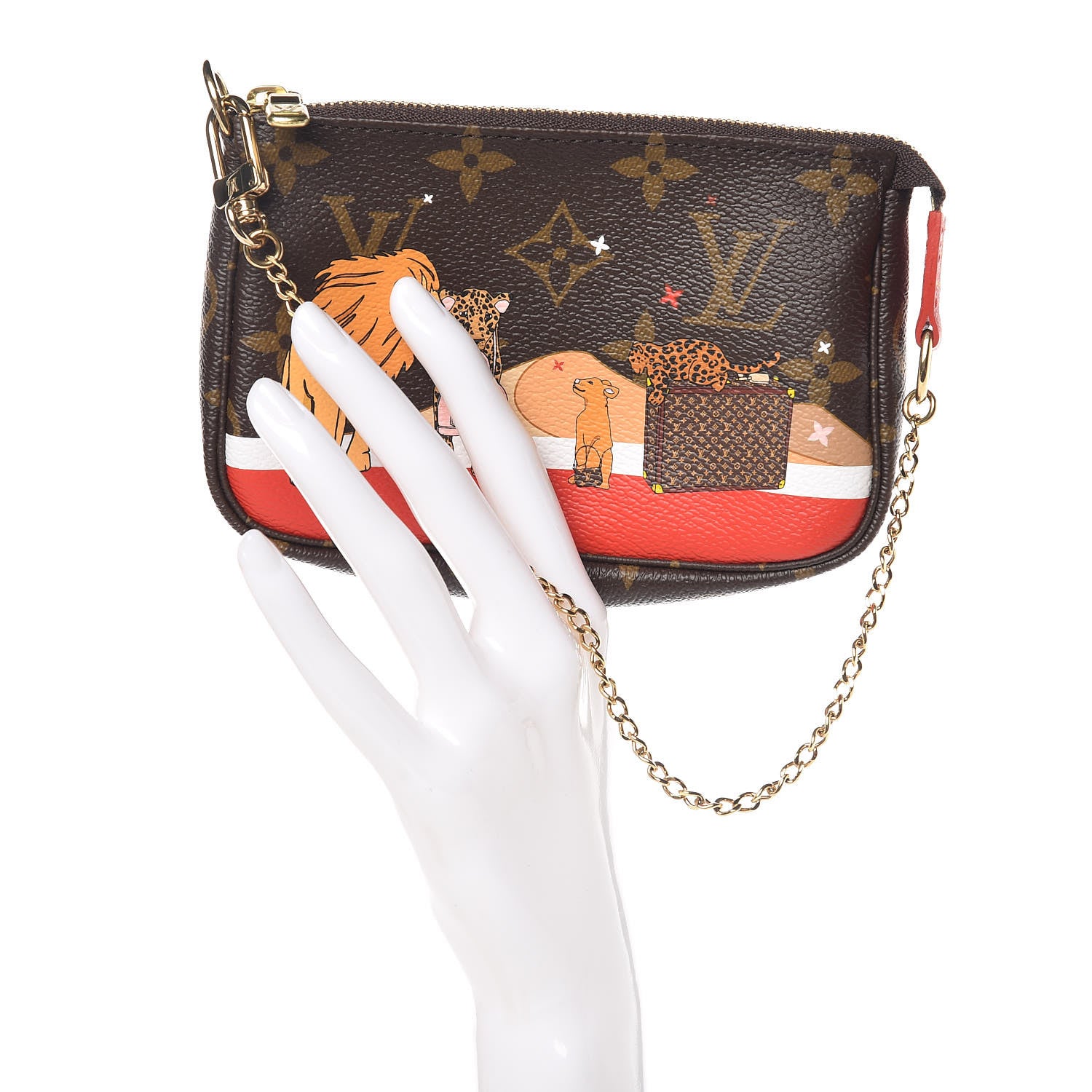 Louis Vuitton Monogram 2018 Christmas Animation Mini Cats Pochette
