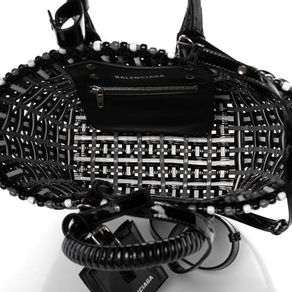 Balenciaga Patent XS Bistro Basket Black White 5 of 10