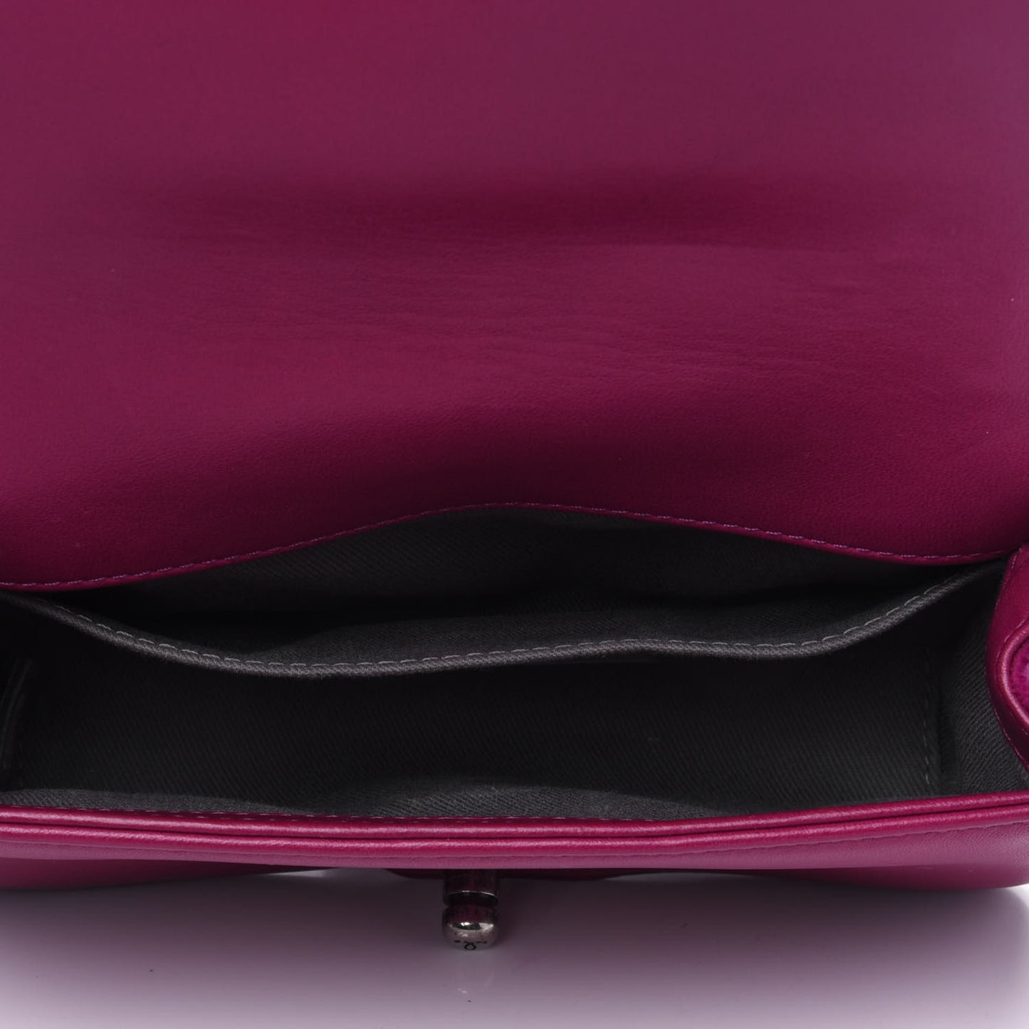 Velvet Quilted Small Boy Flap Fuchsia