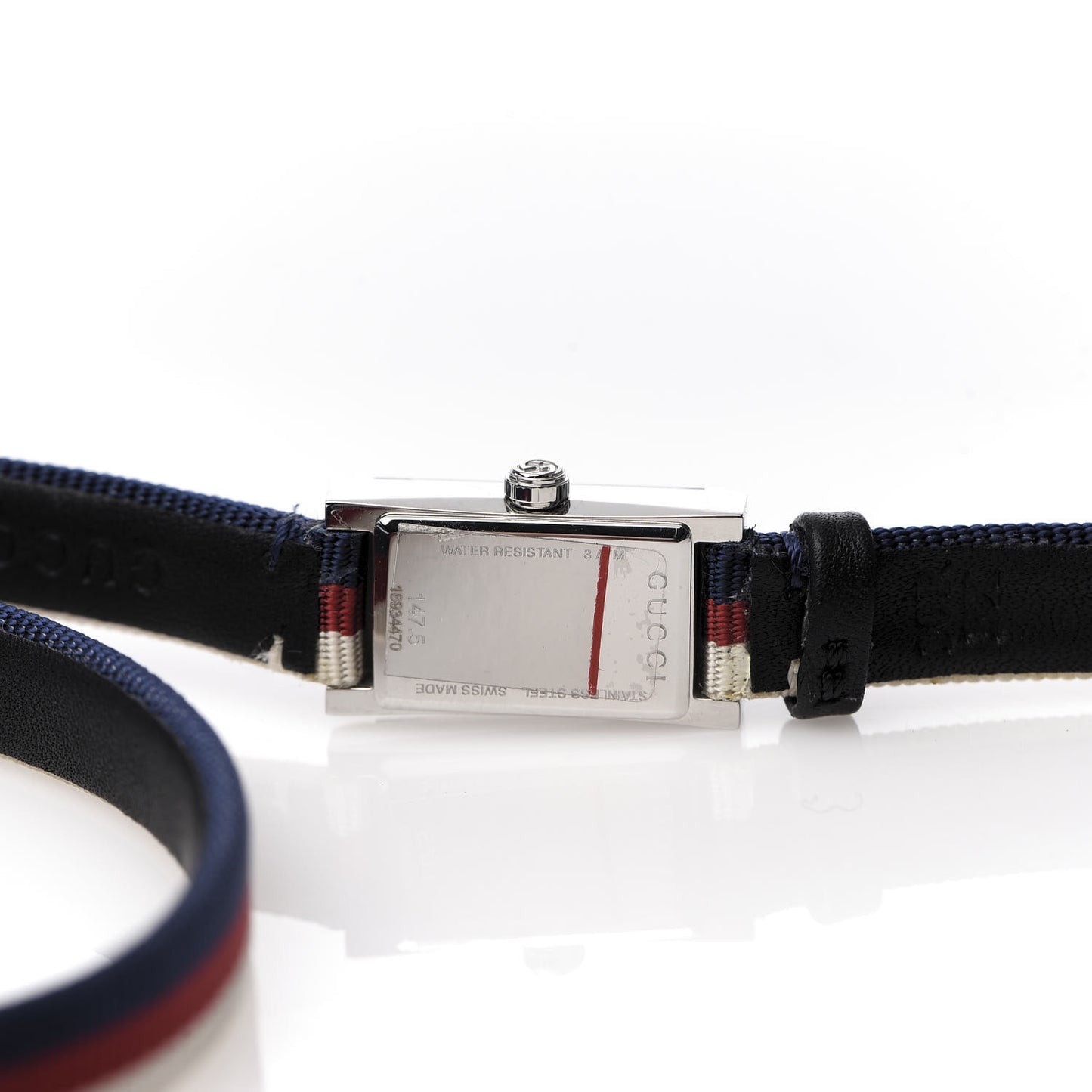 Stainless Steel Nylon 14mm Web G-Frame Triple Wrap Quartz Watch Blue