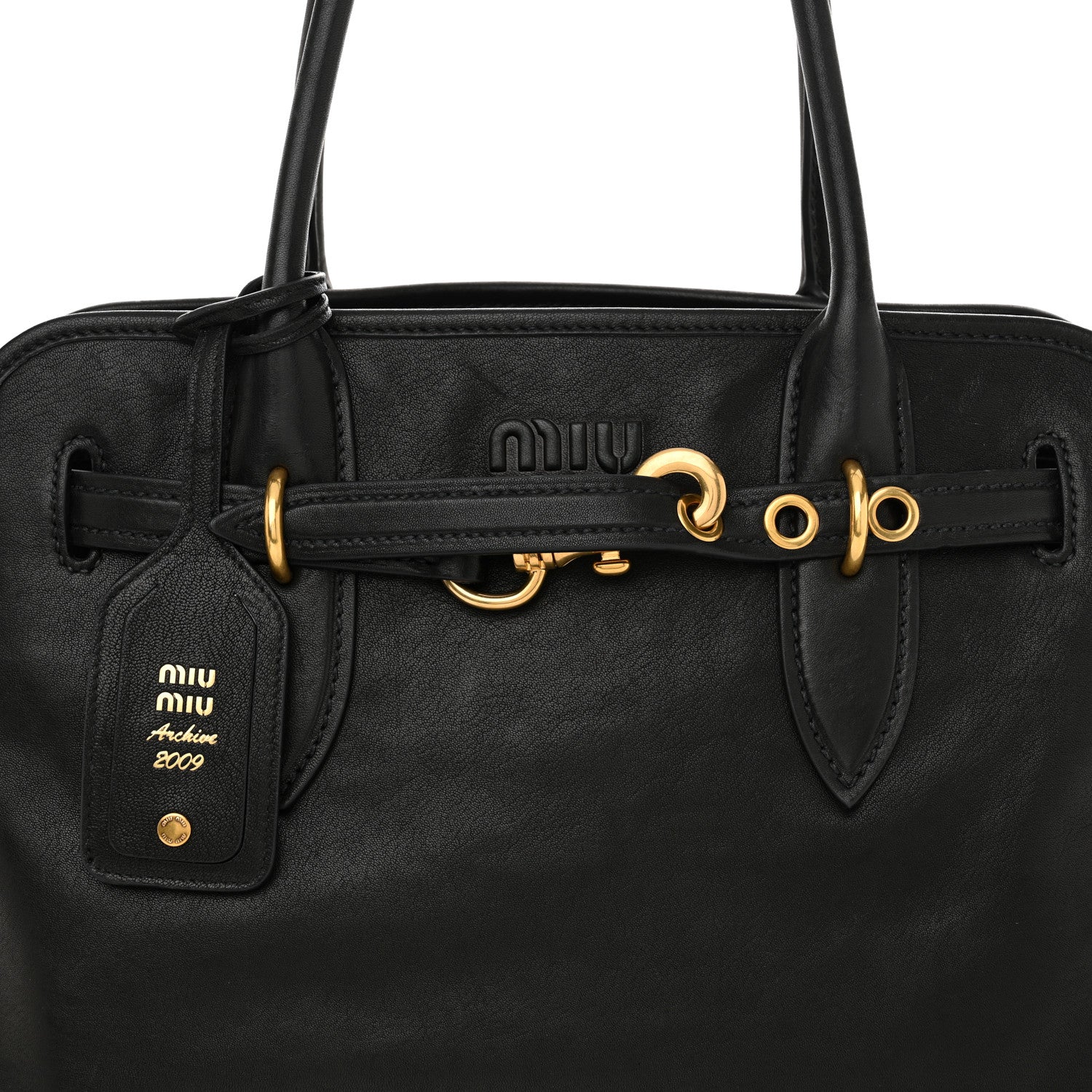 Miu Miu Nappa Medium Aventure Bag Black 1648576 – FASHIONPHILE