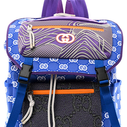 Gucci Jersey GG Monogram All Over Pan Sport Double Buckle Backpack  Blue Multicolor 8 of 10