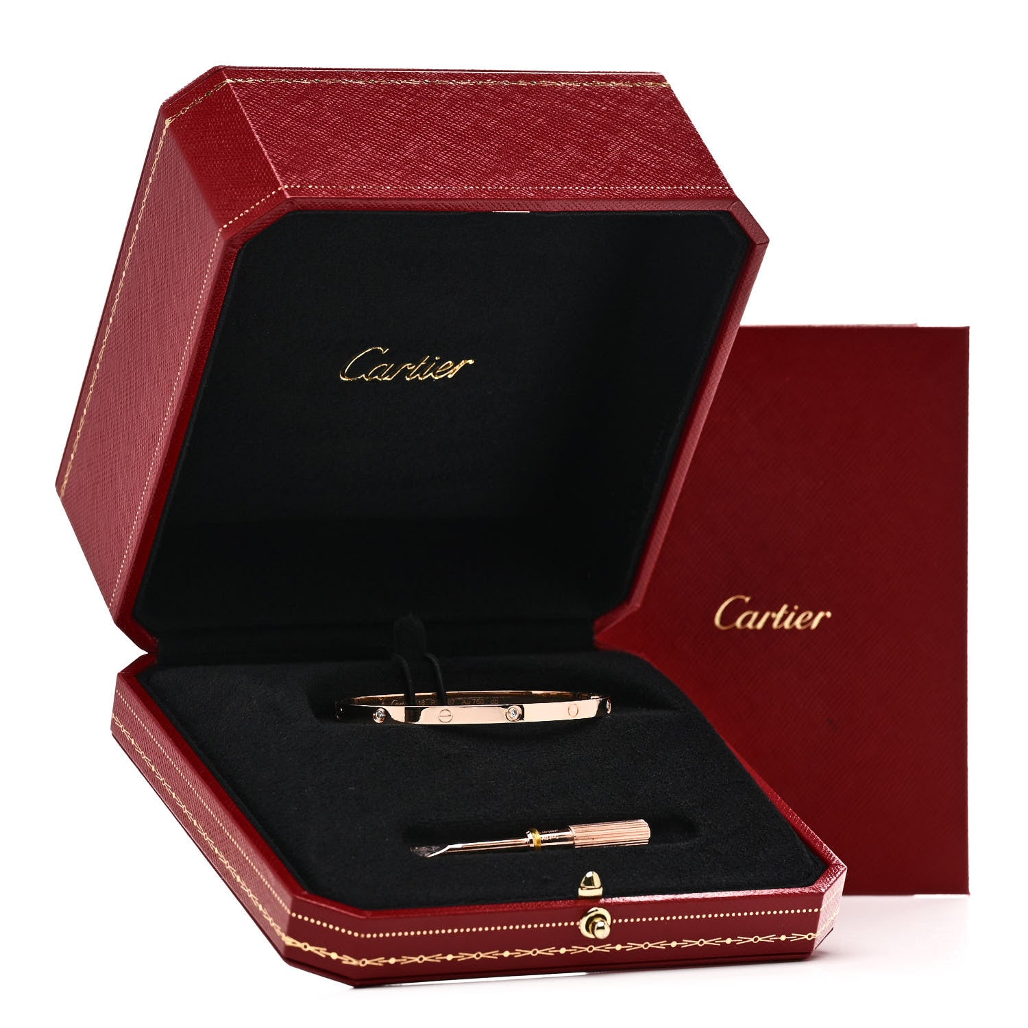 Cartier 18K Pink Gold 6 Diamond Small LOVE Bracelet 16 8 of 8