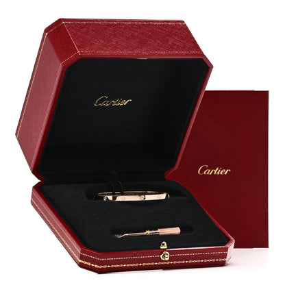 Cartier 18K Pink Gold 6 Diamond Small LOVE Bracelet 16 8 of 8