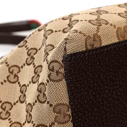 Gucci GG Monogram Small Web Handle Bucket Tote Dark Brown 8 of 11