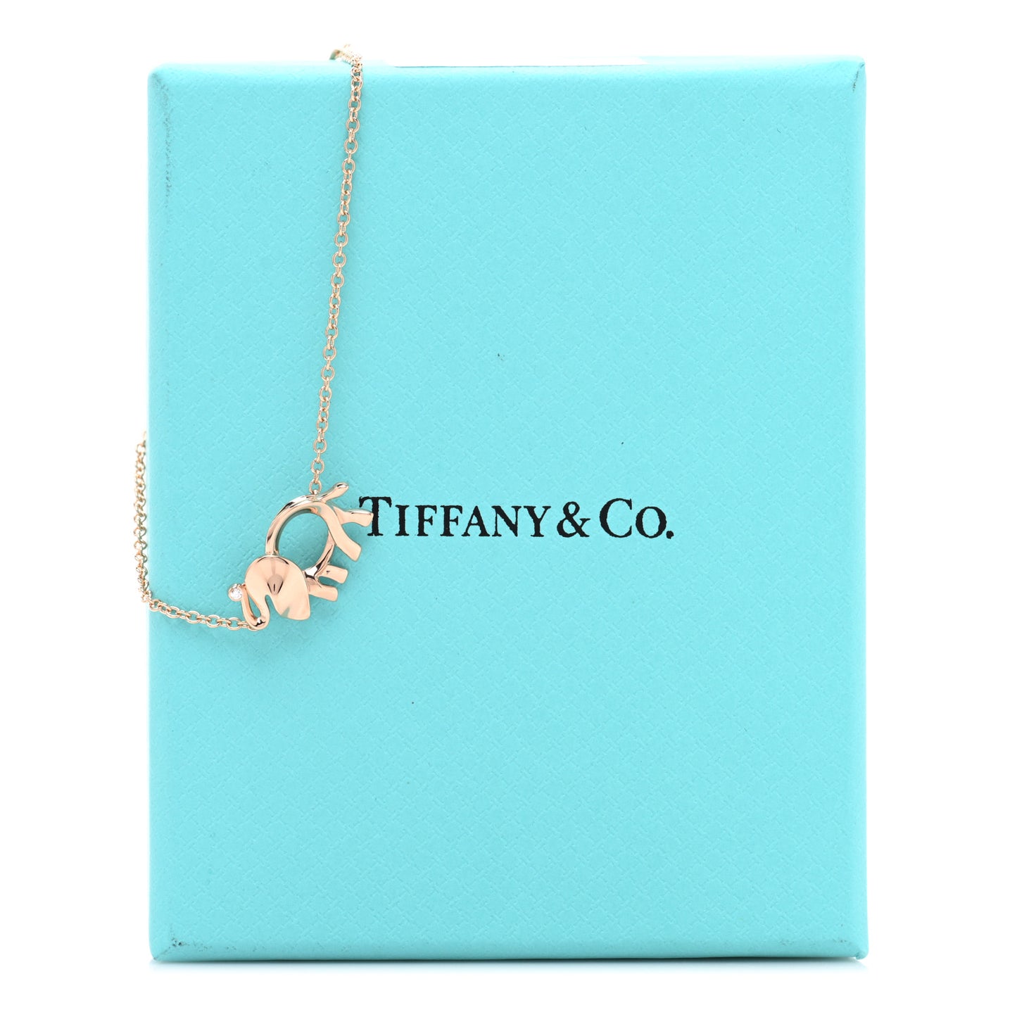 18K Rose Gold Diamond Save the Wild Elephant Bracelet