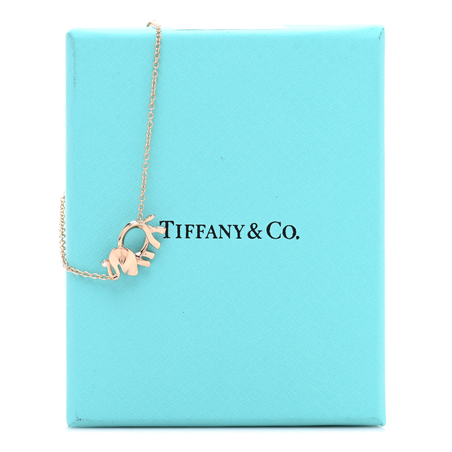 Tiffany 18K Rose Gold Diamond Save the Wild Elephant Bracelet 4 of 4