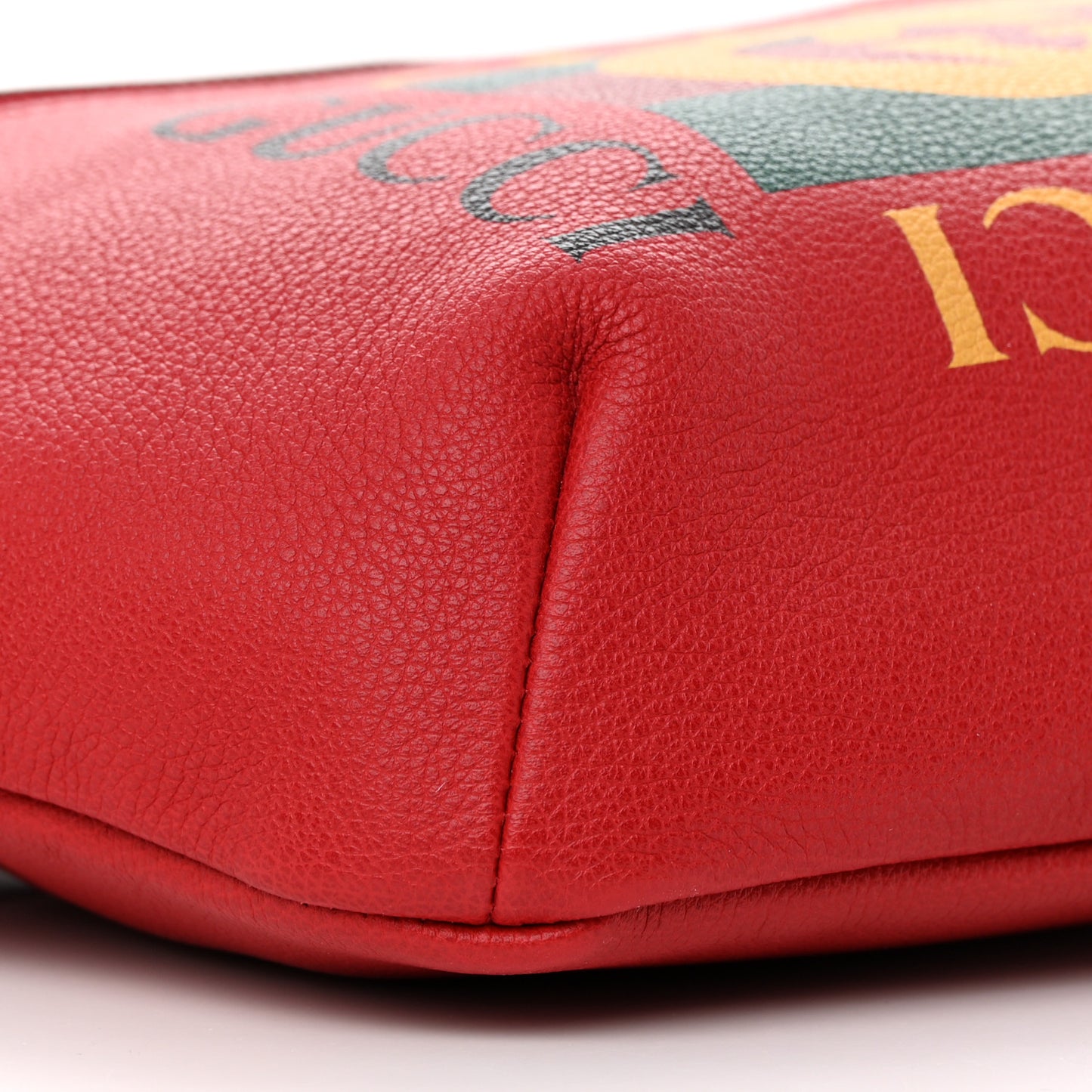 Grained Calfskin Logo Belt Bag Hibiscus Red