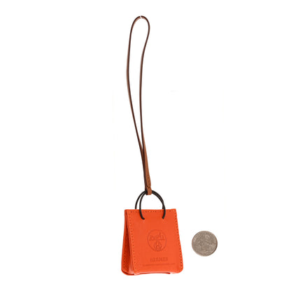 Hermes Milo Lambskin Swift Shopping Bag Charm Feu Gold 3 of 14