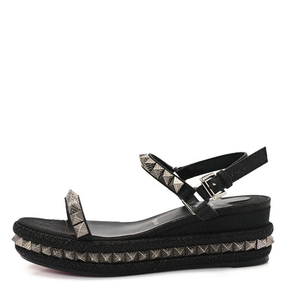 Christian Louboutin Nappa Mica Pyraclou 60 Platform Sandals 38 Version Black 1 of 8