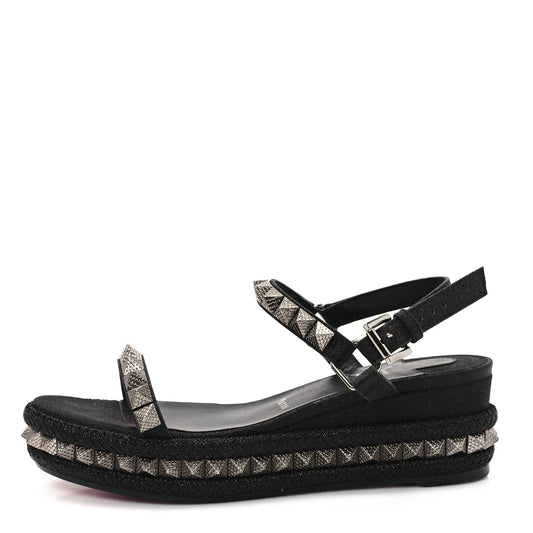 Nappa Mica Pyraclou 60 Platform Sandals 38 Version Black