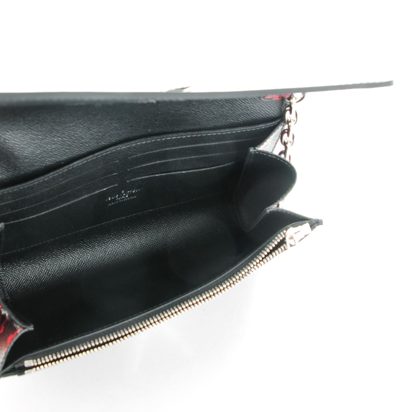 Monogram Palm Twist Chain Wallet Black White