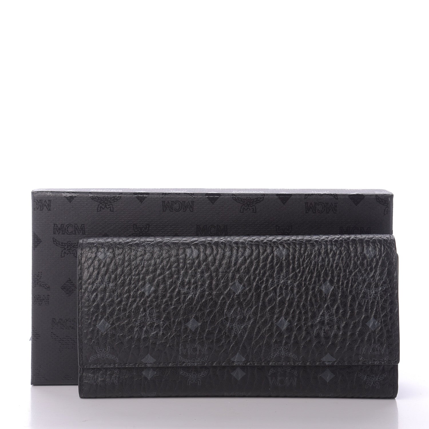 MCM Visetos Large Tri-Fold Flap Wallet Black 8 of 8