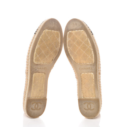 Chanel Lambskin CC Espadrilles 39 Beige Black 7 of 12