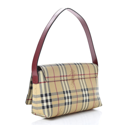 Burberry Haymarket Check Shoulder Bag Red 3 of 11