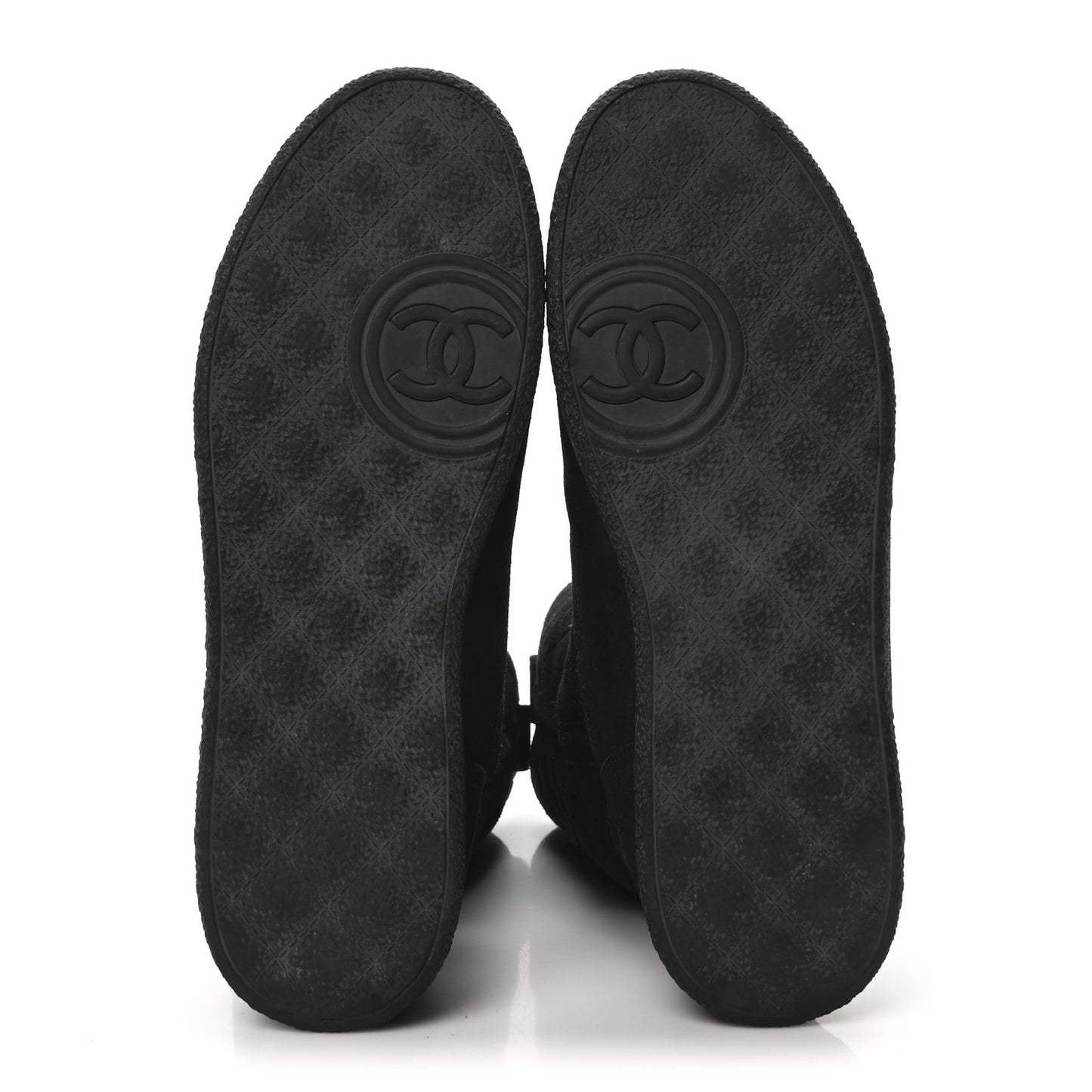 Suede Quilted High Boots 40 Black