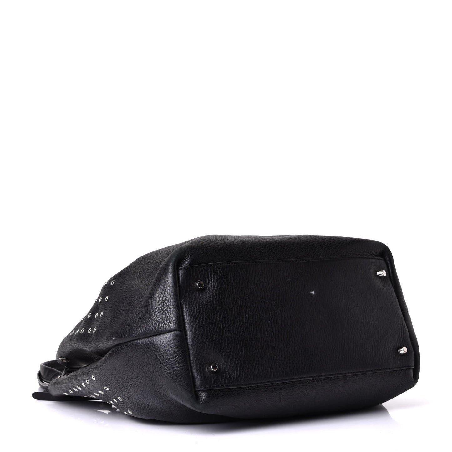 Calfskin Grommet Medium Maidstone Shoulder Bag Black