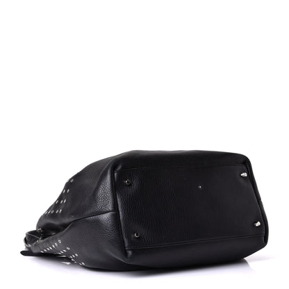 Burberry Calfskin Grommet Medium Maidstone Shoulder Bag Black 3 of 7