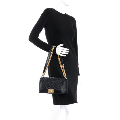 Chanel Calfskin Quilted Medium Boy Flap Black 3 of 9