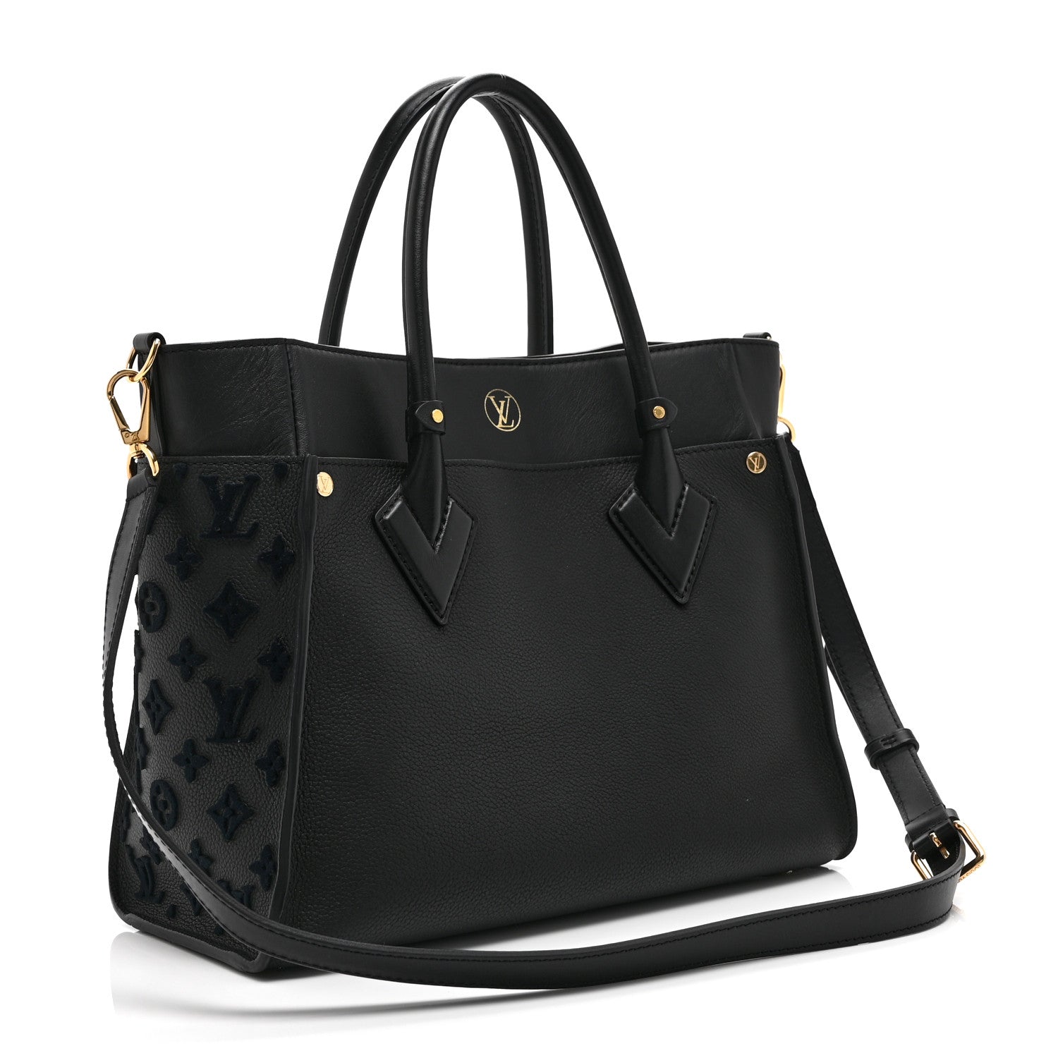 Louis Vuitton Calfskin Monogram Tufting On My Side Black 3 of 9