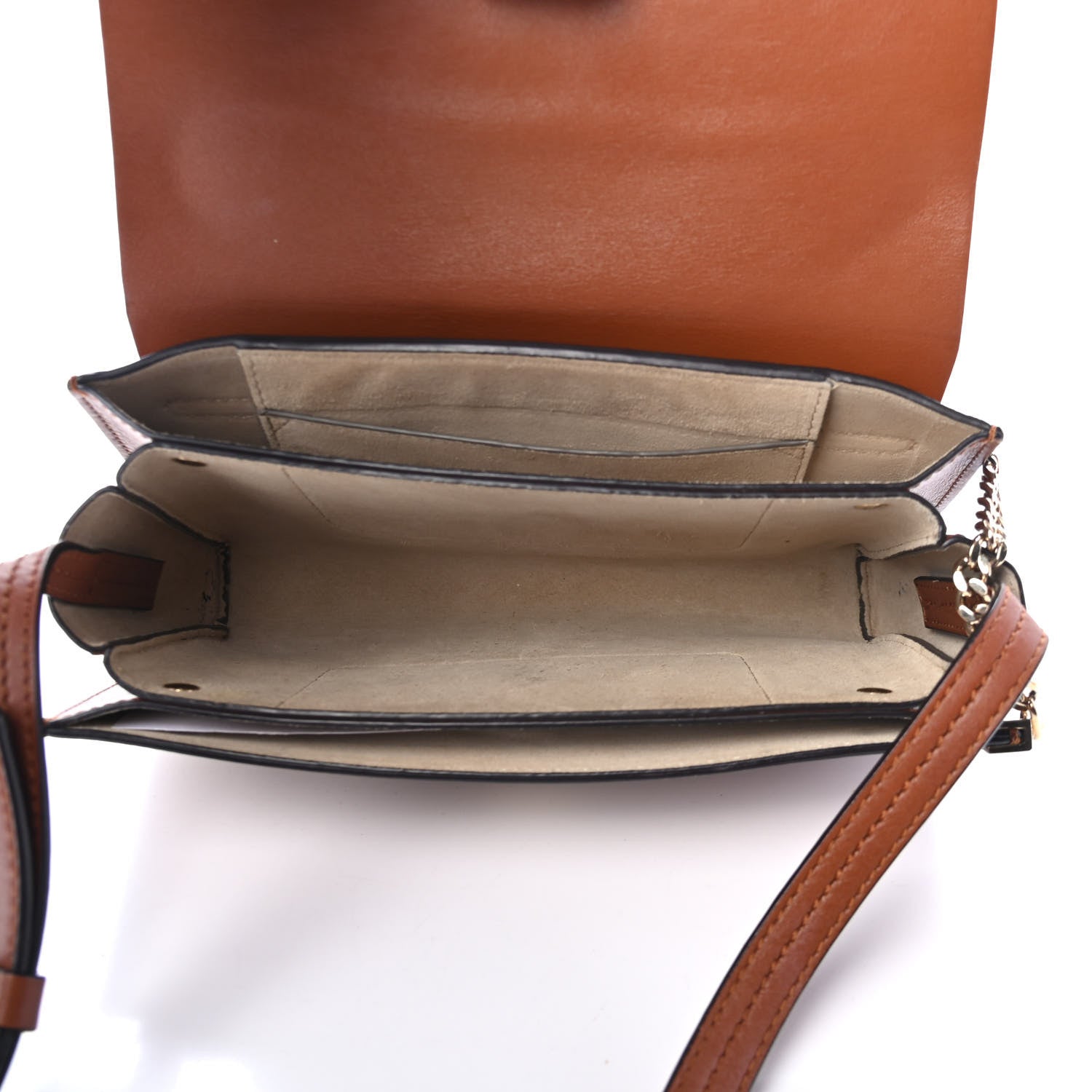 Chloe Suede Calfskin Small Faye Shoulder Bag Tobacco 4 of 5