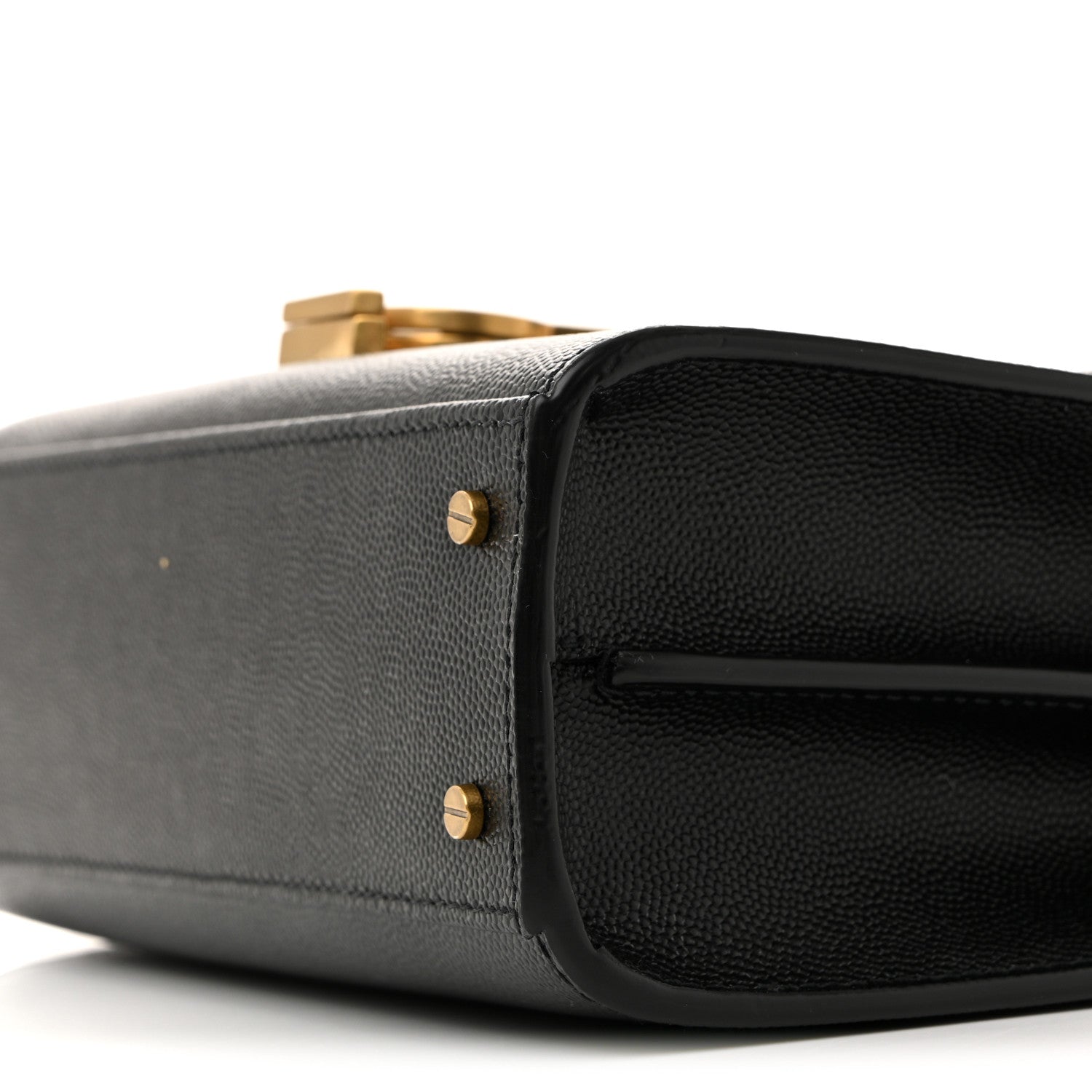 Saint Laurent Grain de Poudre Mini Classic Monogram Cassandra Top Handle Black 10 of 11