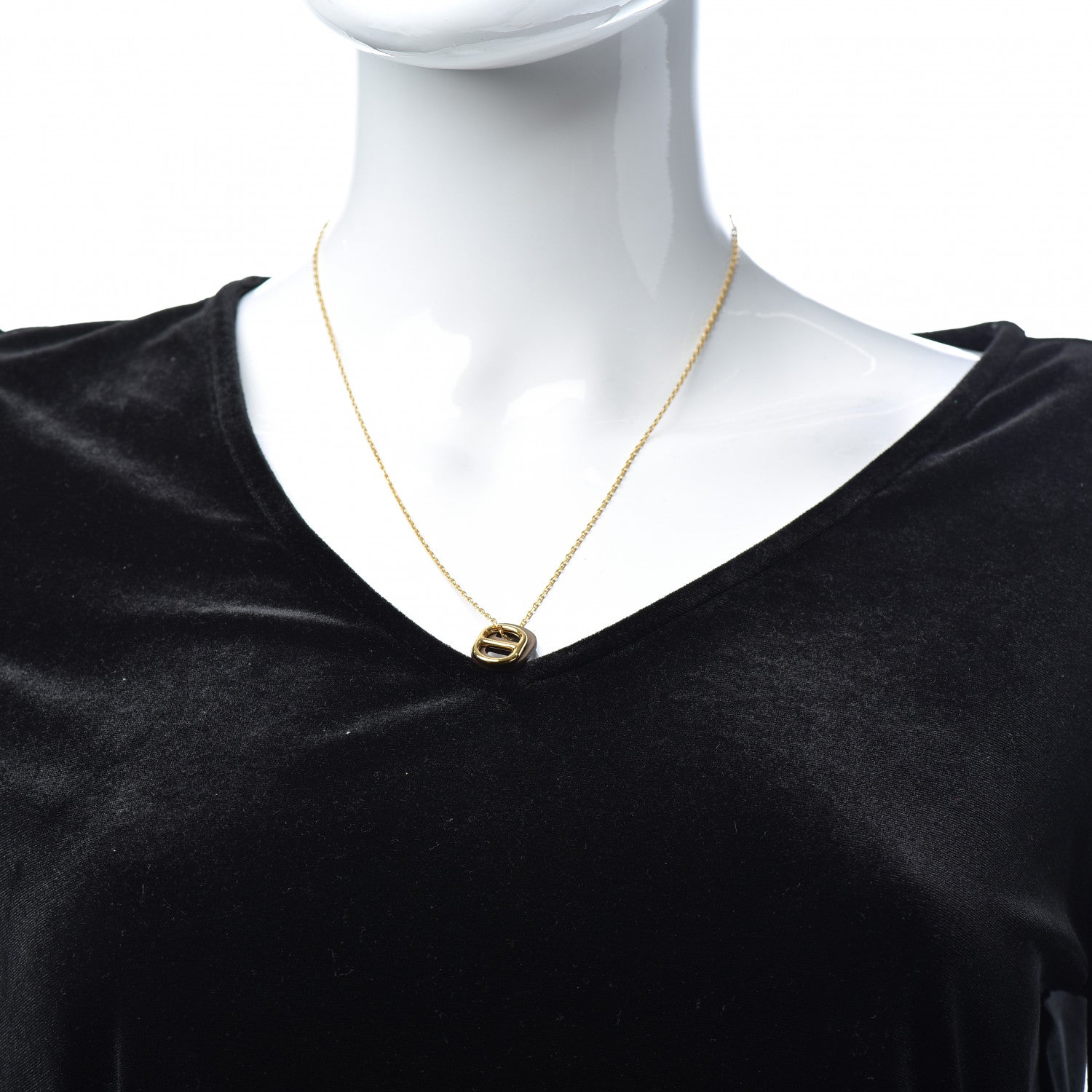 Hermes Swift O'Maillon Pendant Necklace Etoupe 2 of 5