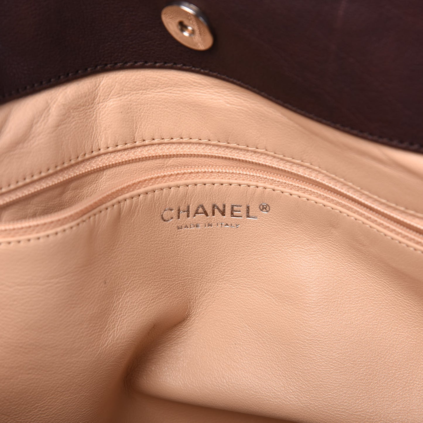 Calfskin East West Modern Chain Tote Brown