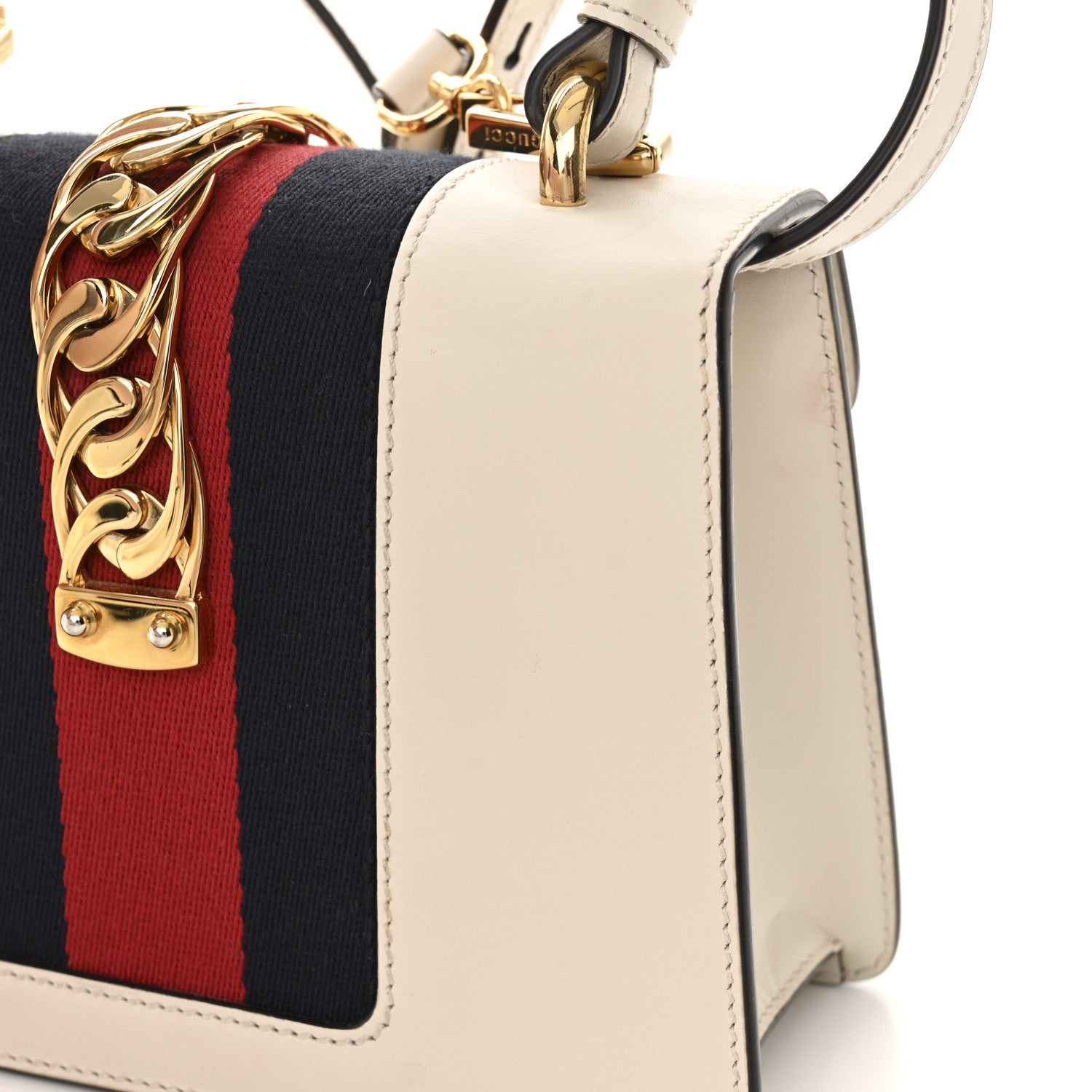 Gucci Calfskin Mini Sylvie Top Handle Bag White 15 of 15