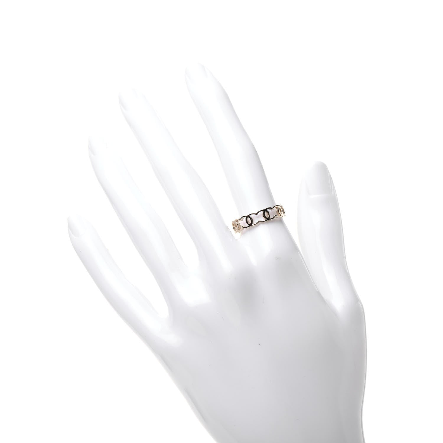 Chanel Metal CC Ring 54 6.75 Gold 2 of 3