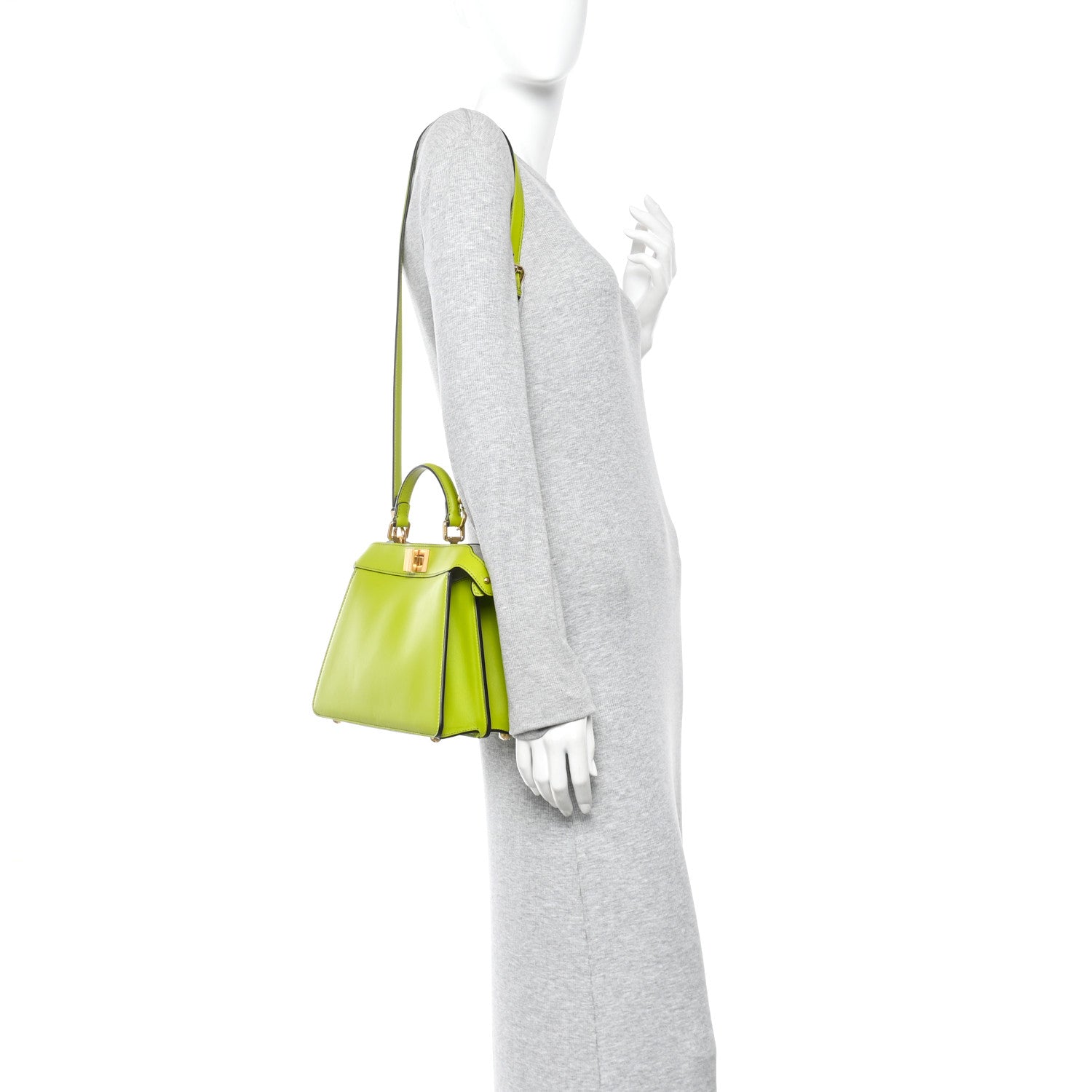 Fendi Vitello Seta Shiny Nappa Small Peekaboo I SEE U Satchel