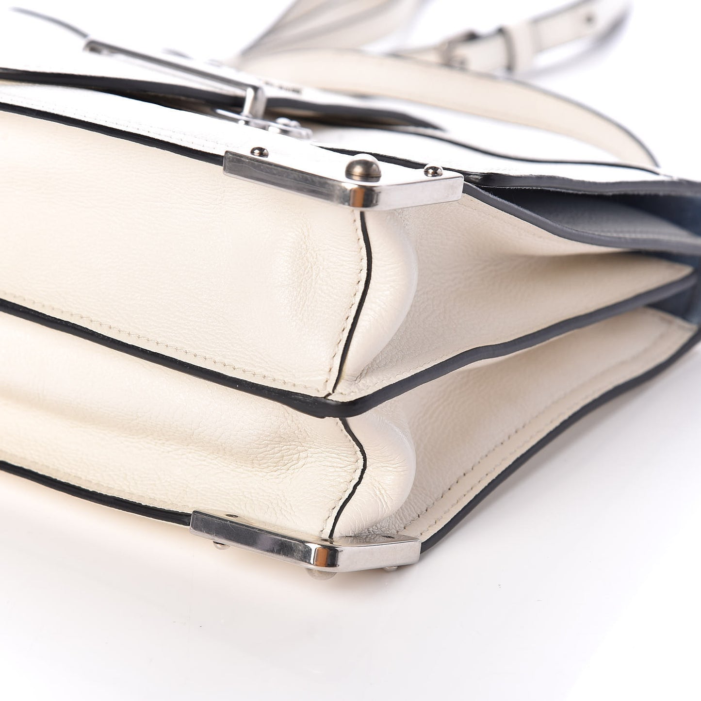 Glace Calfskin Large Soft Cahier Bag White