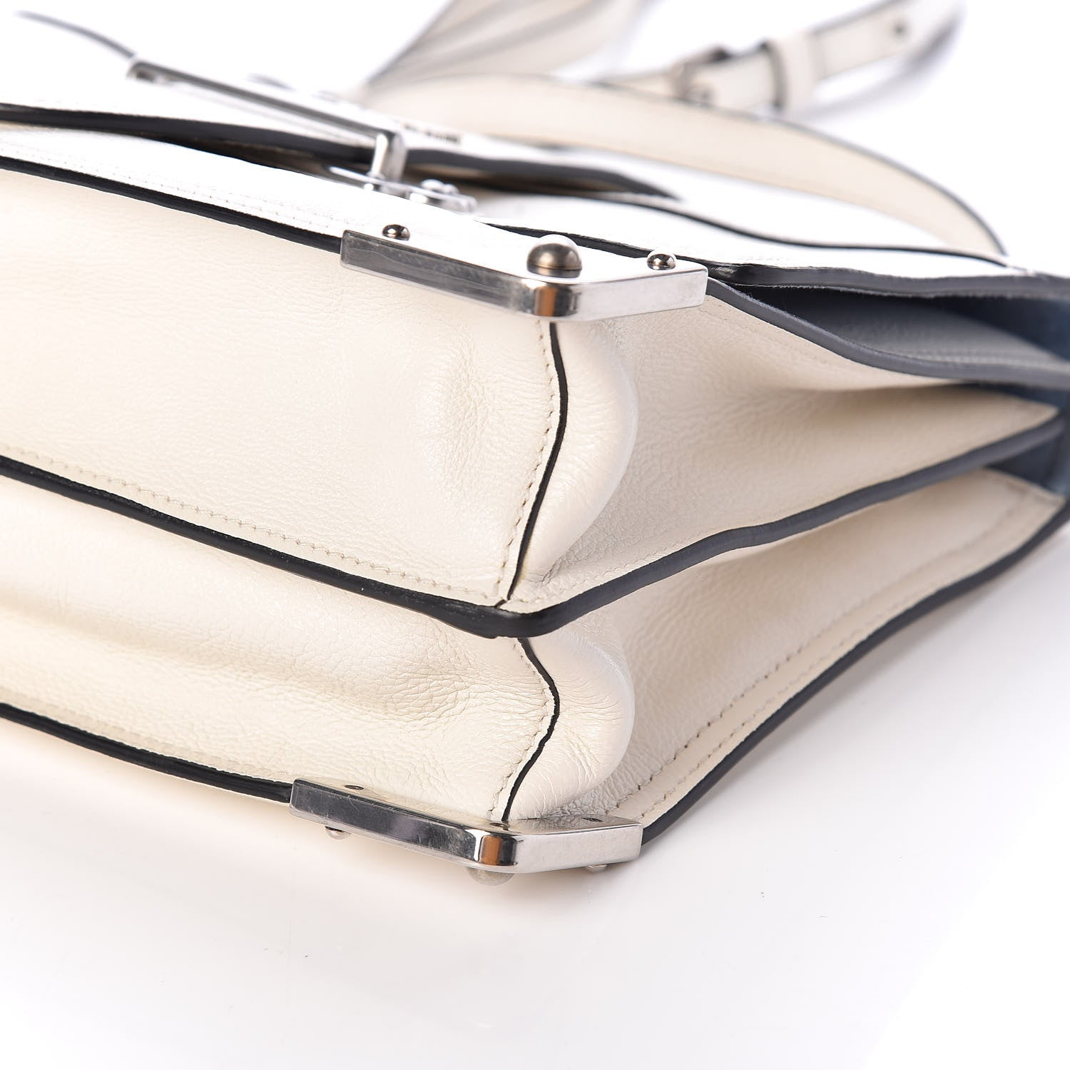 Prada Glace Calfskin Large Soft Cahier Bag White 8 of 8