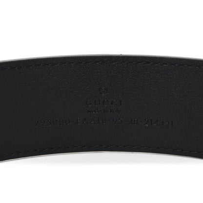 Gucci Ciny Calfskin Lux Snakeskin Torchon 95 38 Belt Black 3 of 5