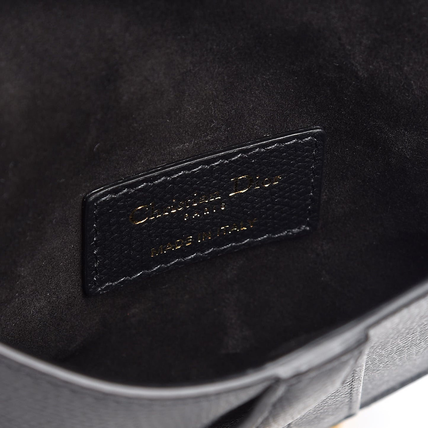 Grained Calfskin Saddle Belt Bag Black