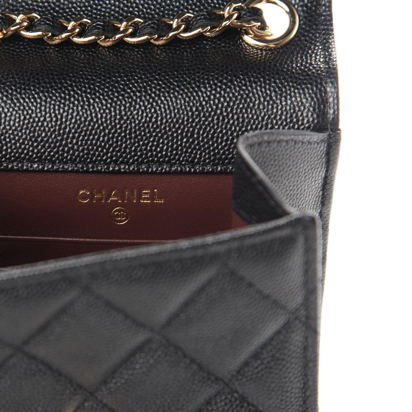 Caviar Quilted Classic Phone Holder Black