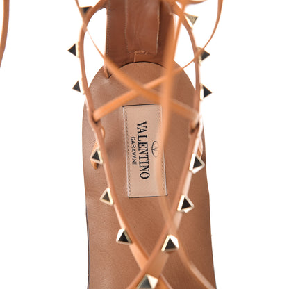 Valentino Garavani Calfskin Rockstud Gladiator Sandals 39.5 Orange 5 of 8