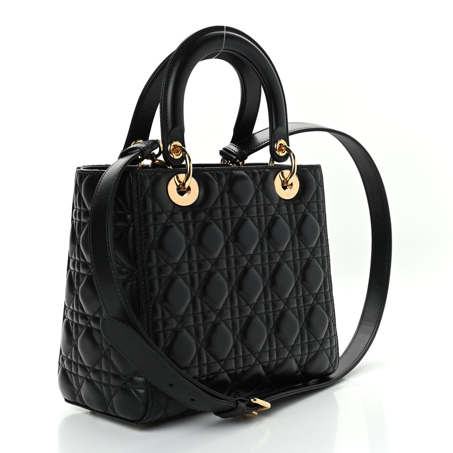Lambskin Cannage Medium Lady Dior Black