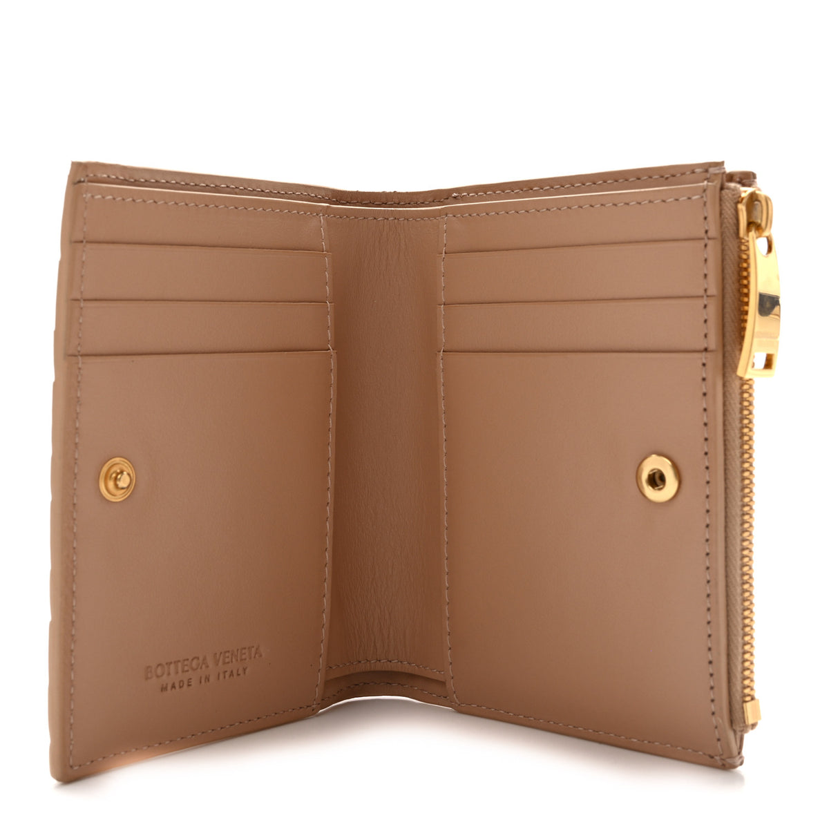 Bottega Veneta Nappa Intrecciato Small Bi-fold Zip Wallet Porridge 5 of 11
