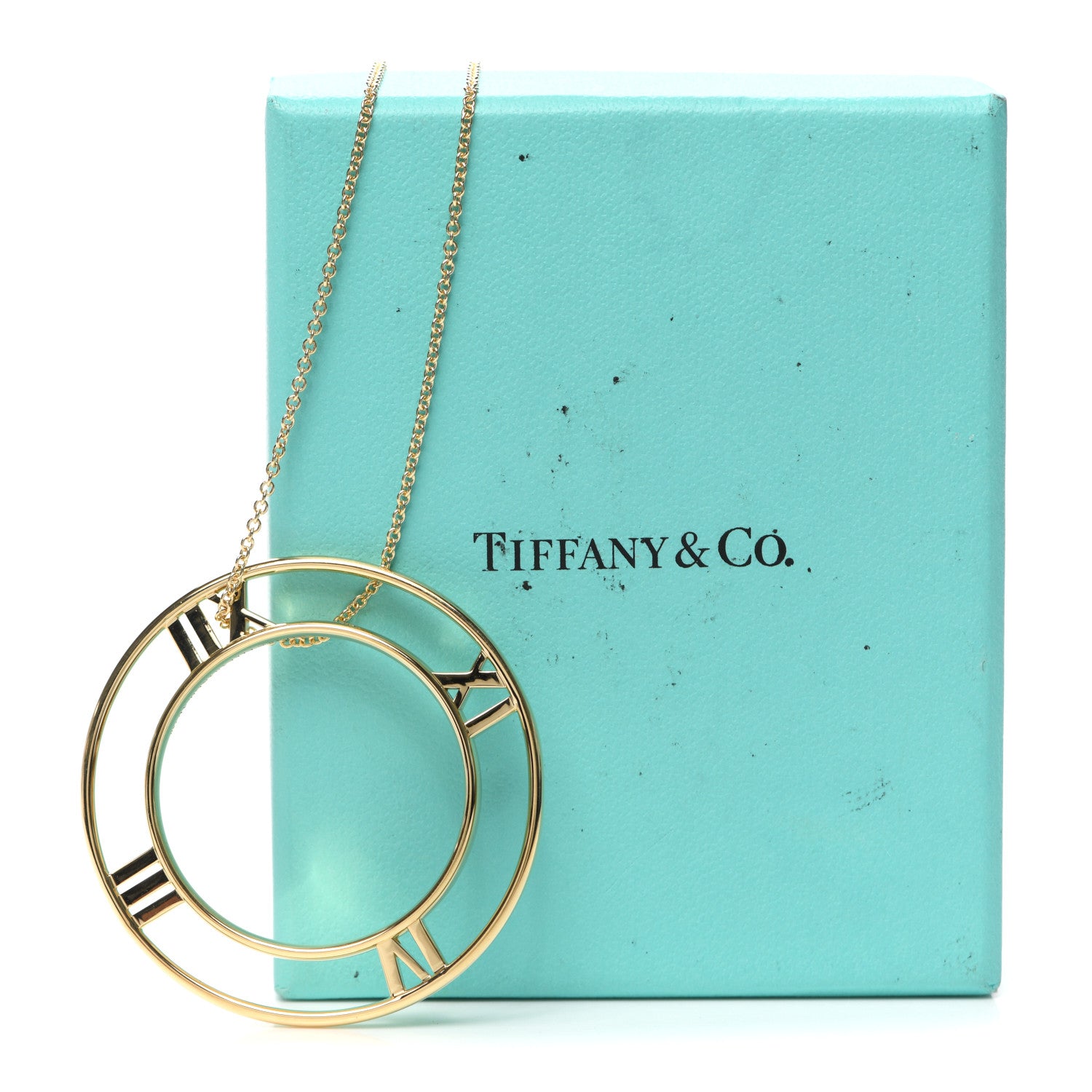 Tiffany 18K Yellow Gold Large Atlas Open Pendant Necklace 6 of 6