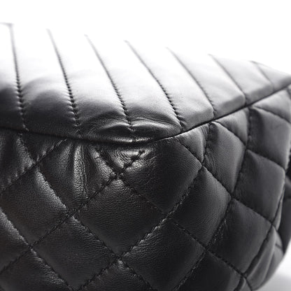 Chanel Lambskin Chevron Quilted Large Surpique Flap Black 12 of 13