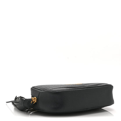 Saint Laurent Grain De Poudre Matelasse Monogram Mini Lou Camera Bag Dark Smog 4 of 11