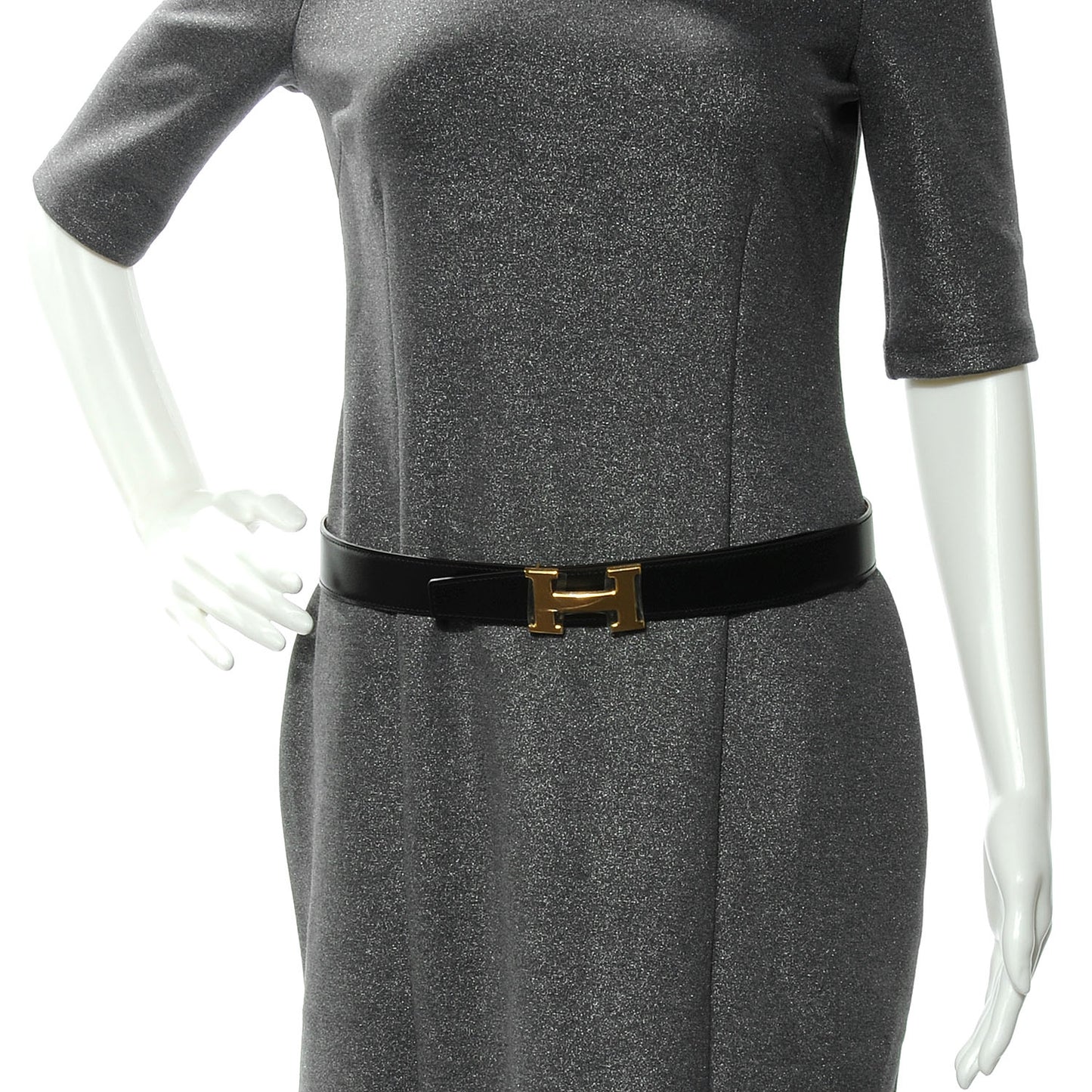 Togo Box Reversible Constance 32mm H Belt 85 Gold Noir