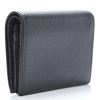 Gucci Pebbled Calfskin GG Marmont Card Case Black 3 of 7