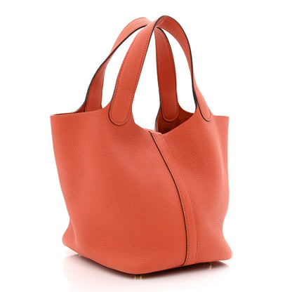 Hermes Taurillon Clemence Picotin Lock 18 PM Terre Battue 3 of 11