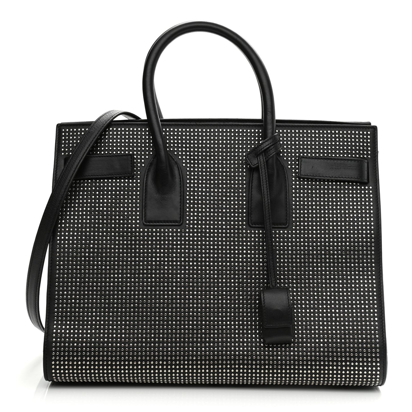 Calfskin Studded Small Sac De Jour Black