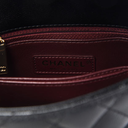 Chanel Caviar Lizard Embossed Quilted Extra Mini Coco Handle Flap Black 9 of 12