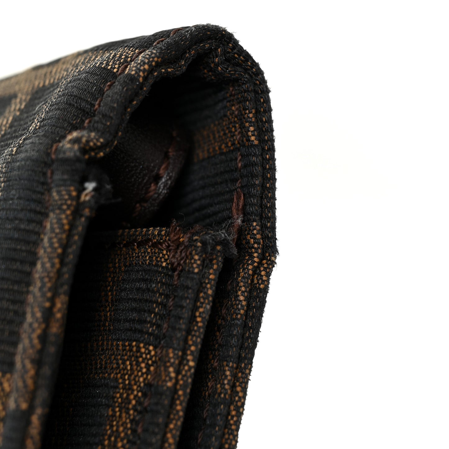 Zucca Calfskin Flap Clutch Tobacco Black