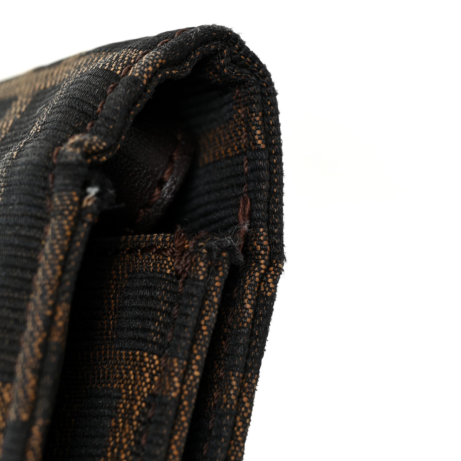 Fendi Zucca Calfskin Flap Clutch Tobacco Black 18 of 22